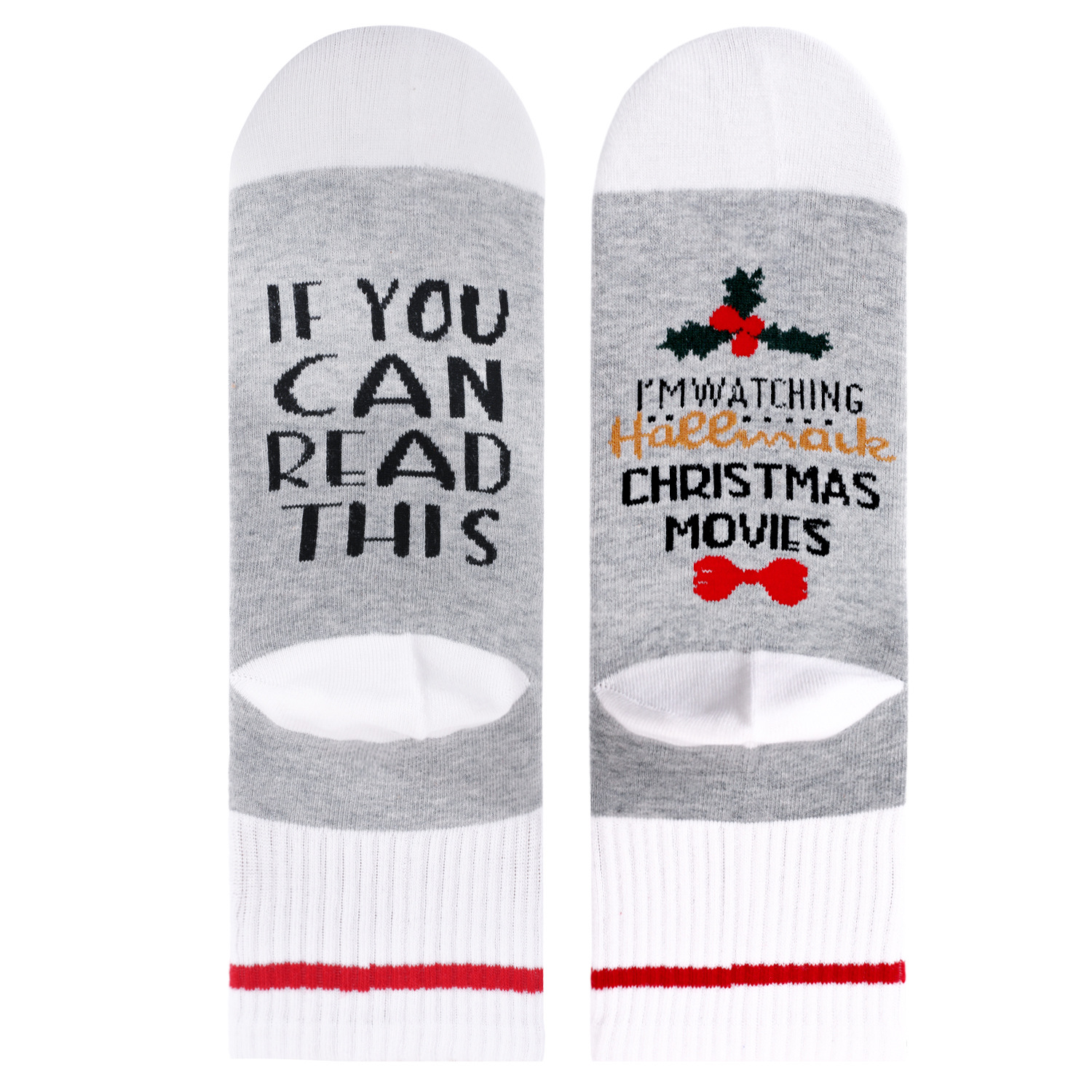 10 Pairs IF YOU CAN READ THIS I’M WATCHING CHRISTMAS MOVIE Christmas Gift Socks Casual Cotton Socks
